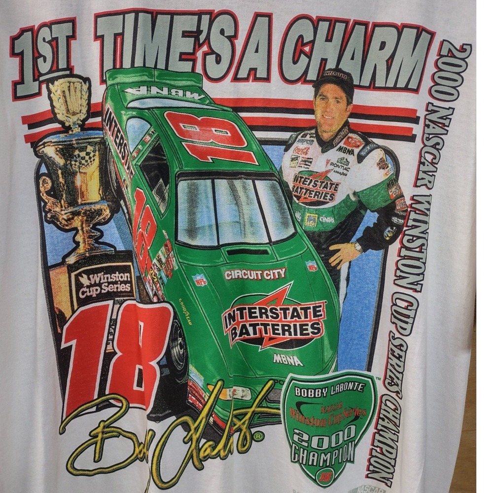 Vintage Bobby Labonte NASCAR Winston Champion Shirt L Interstate Batteries NWT